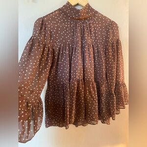 Mustard Seed Polka Dot Blouse